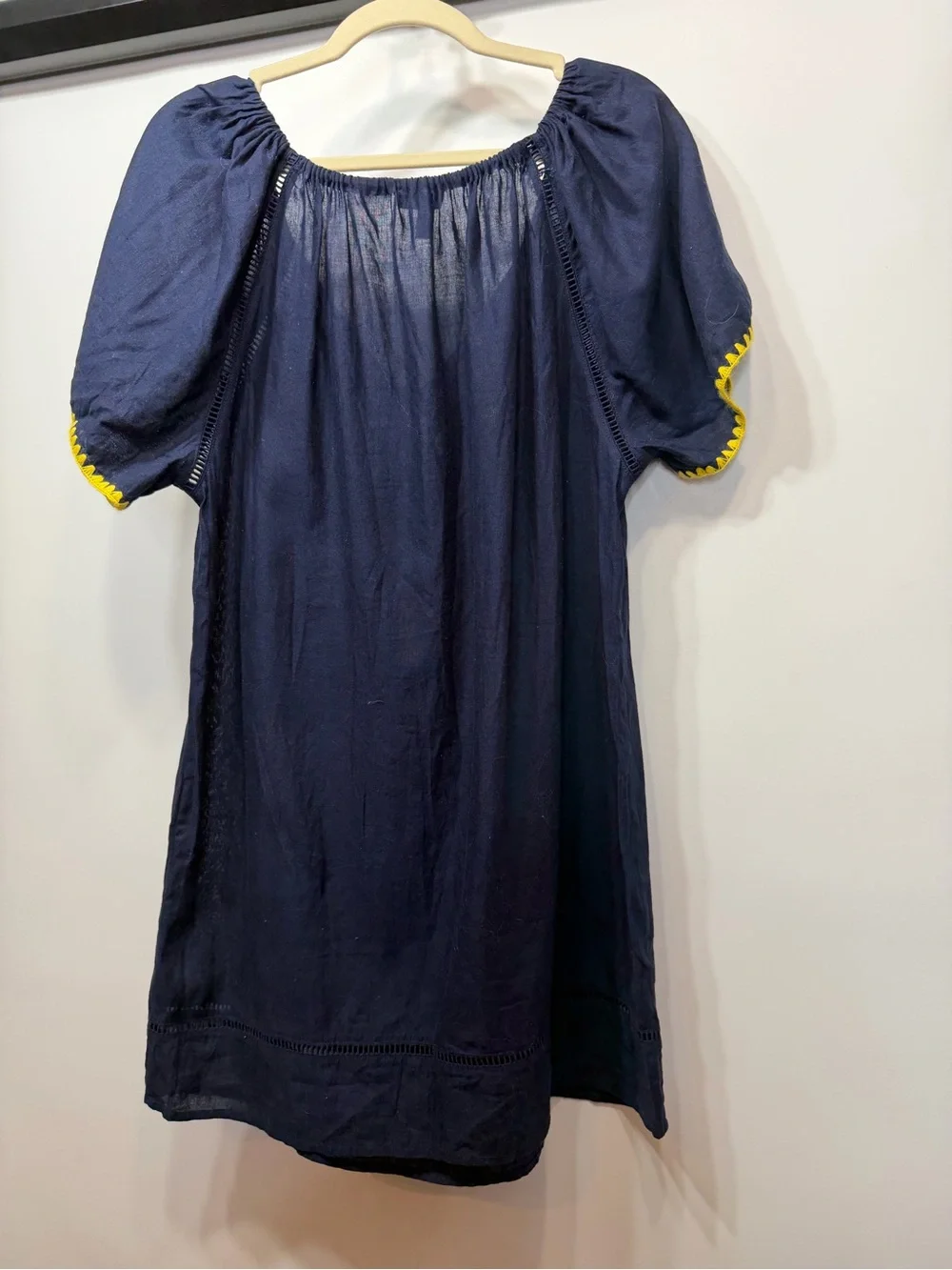 J. Crew Navy Swim Cover-Up with Multicolor Tassels